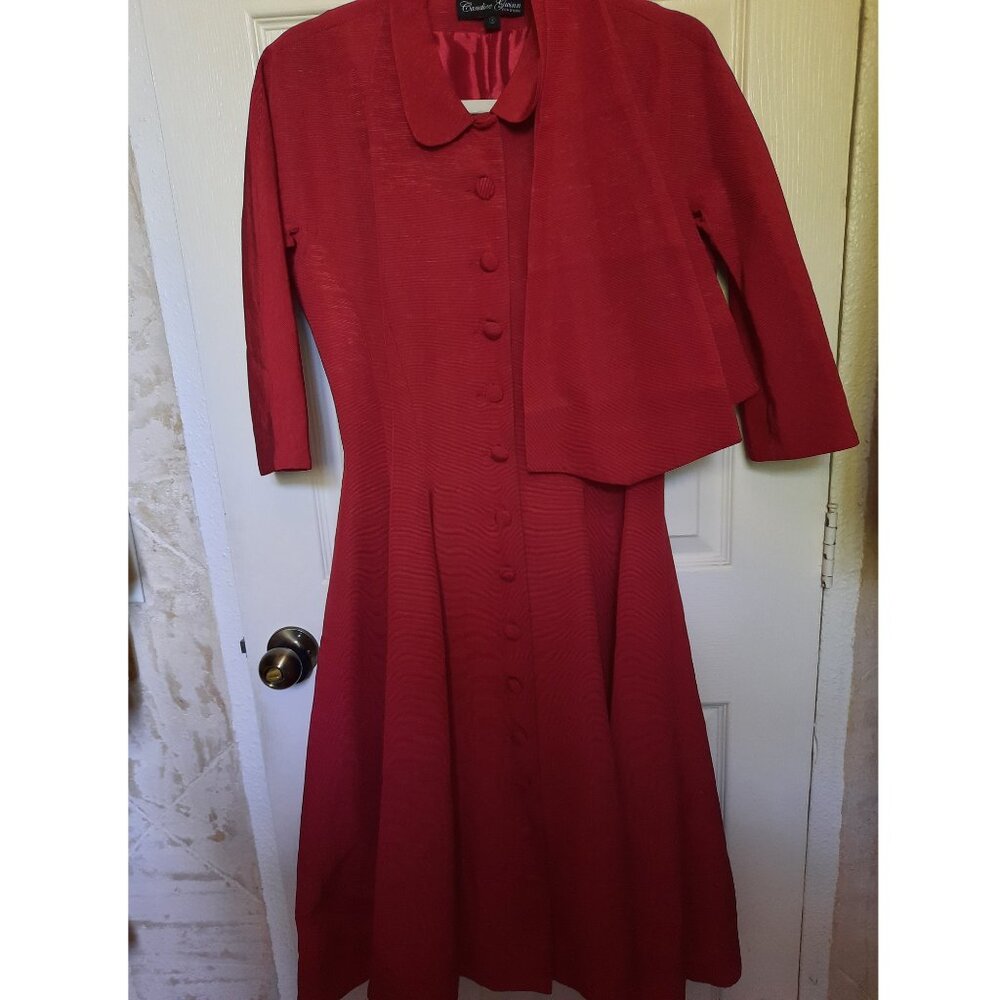 Trashy Diva Grace coat red ribbed rayon *Damaged* - Picture 2 of 5